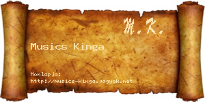 Musics Kinga névjegykártya